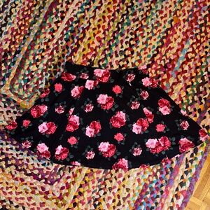 Divided Black and Pink Mini Skater Skirt